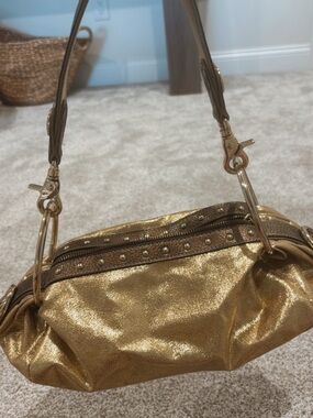 Y2K Kathy Van Zeeland Vintage Brown And Gold Purse, Great Condition!